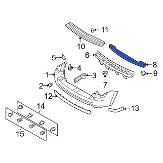 Mercury OE - Rear Bumper Cover Reinforcement Beam