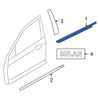Mercury OE - Front Left Door Window Belt Weatherstrip