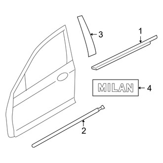 Mercury OE - Front Door - Exterior Trim