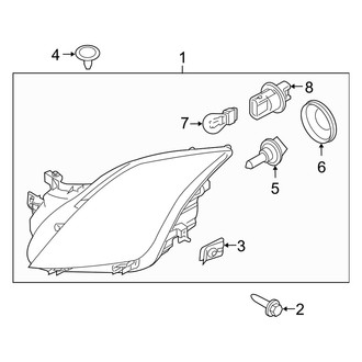 Mercury OE - Front Lamps - Headlamp Components (Flex / Gas)