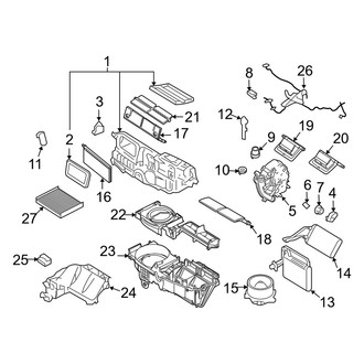 Mercury OE - Air Conditioner & Heater - Evaporator Components (With Dual A/C)