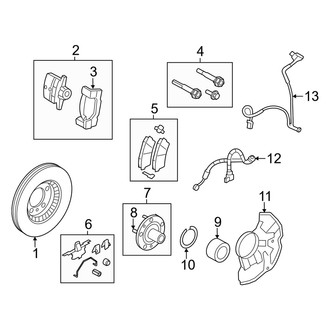 Mercury OE - Front Suspension - Brake Components (Base / Premier)