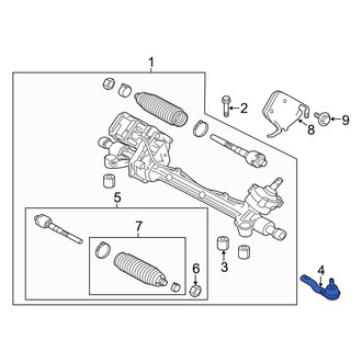 Mercury OE - Inner Steering Tie Rod End