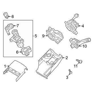 Mercury OE - Steering Column - Shroud, Switches & Levers (Flex / Gas)