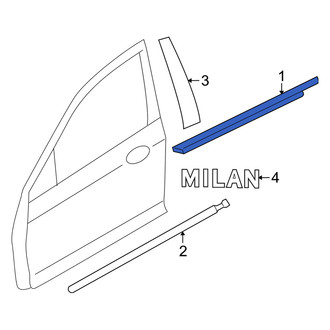 Mercury OE - Front Right Outer Door Window Belt Weatherstrip