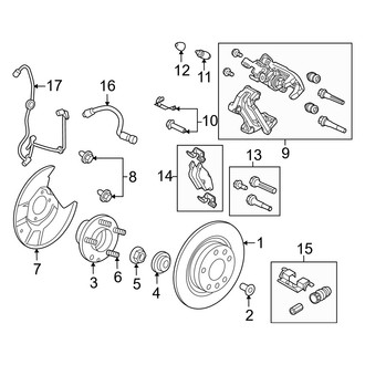 Mercury OE - Rear Suspension - Brake Components (Base / Premier FWD)