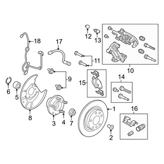 Mercury OE - Rear Suspension - Brake Components (AWD)