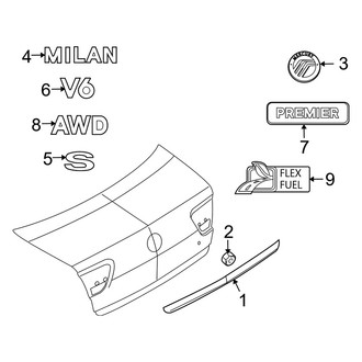 Mercury OE - Trunk Lid - Exterior Trim (Flex / Gas)
