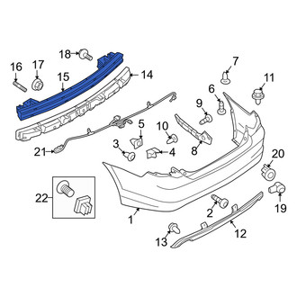 Mercury OE - Rear Bumper Cover Reinforcement Beam