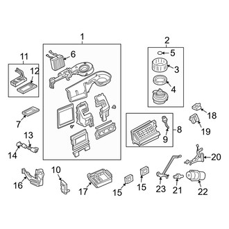Mercury OE - Air Conditioner & Heater - Evaporator & Heater Components (Front, W/O Dual Zone)