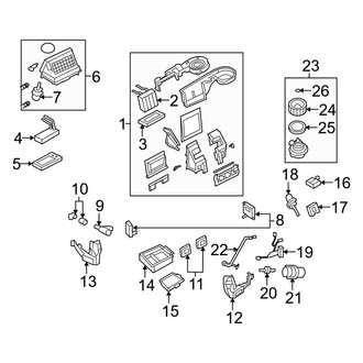 Mercury OE - Air Conditioner & Heater - Evaporator & Heater Components (Front, With Dual Zone)