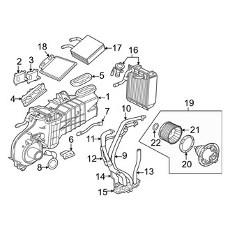 Mercury OE - Air Conditioner & Heater - Evaporator & Heater Components (Rear)