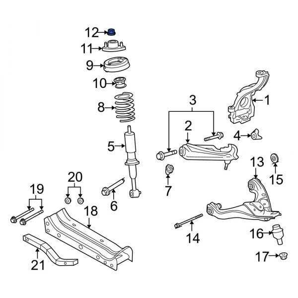 Suspension Strut Mount Nut