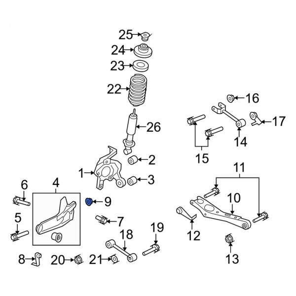 Suspension Trailing Arm Nut