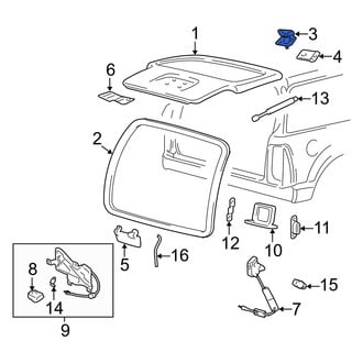 Mercury OE - Rear Liftgate Hinge