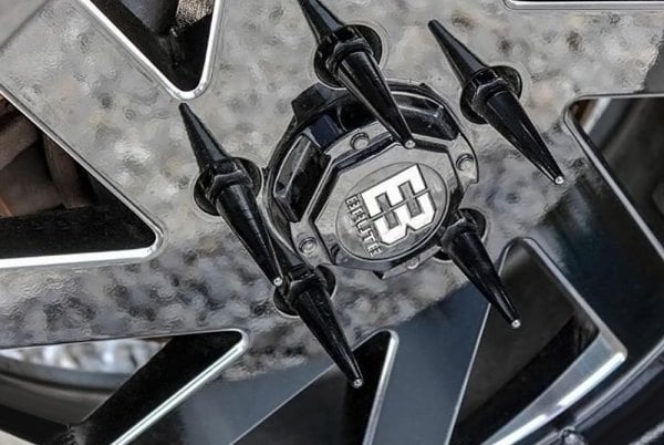 Metal Lugz® 7008K8-BLK - Black Cone Seat Spiked Lug Nut Set