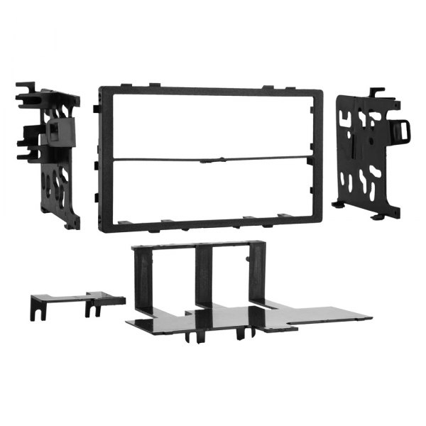 Metra® - Double DIN Black Stereo Dash Kit with Rear Support Brackets