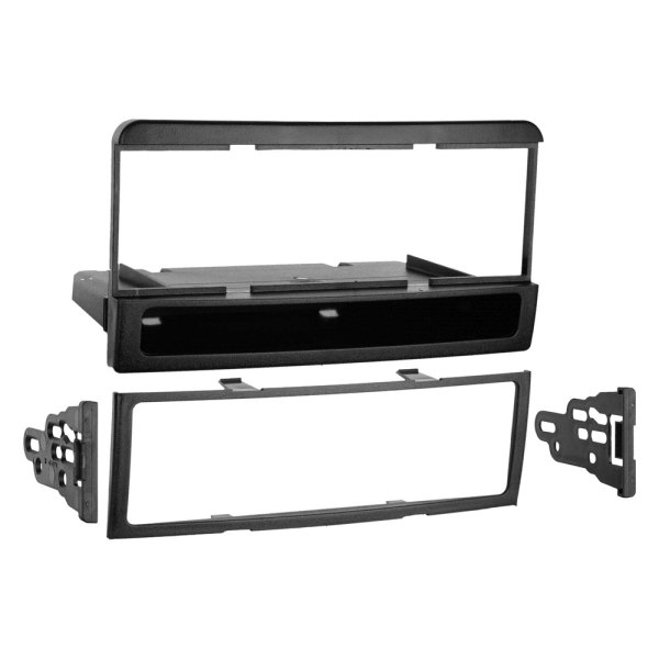 Metra® - Single DIN Black Stereo Dash Kit with Snap-In ISO Support System and Storage Pocket