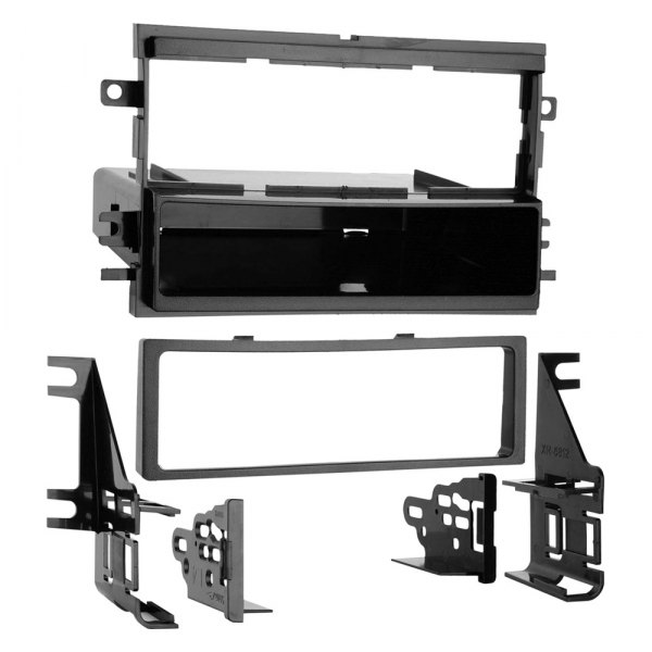 Metra® - Single DIN Black Stereo Dash Kit with Trim Plate, Brackets and Spacers