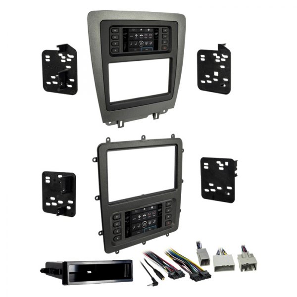 Metra® - Double DIN Charcoal Stereo Dash Kit with Matte Black Center Stereo Dash Kit