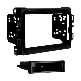 Metra® - Double DIN Matte Black Stereo Dash Kit with Optional Storage Pocket