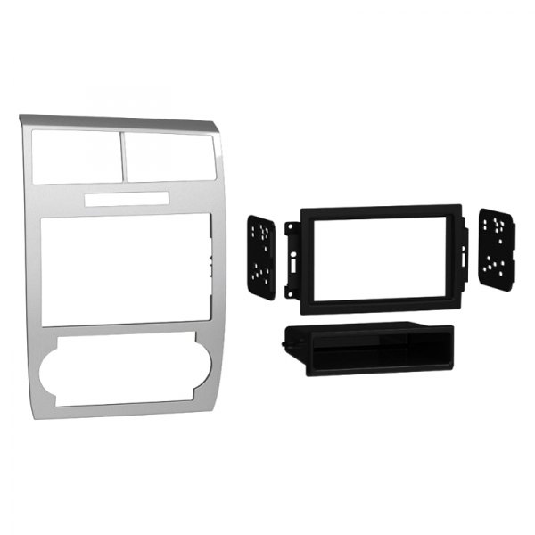 Metra® - Double DIN Silver Stereo Dash Kit with Trim Panel