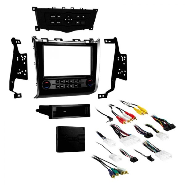 Metra® - Double DIN Gloss Black Stereo Dash Kit with Optional Storage Pocket and Wire Harness
