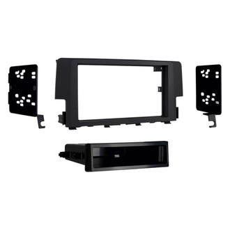 Metra® - Double DIN Matte Black Stereo Dash Kit with Optional Storage Pocket
