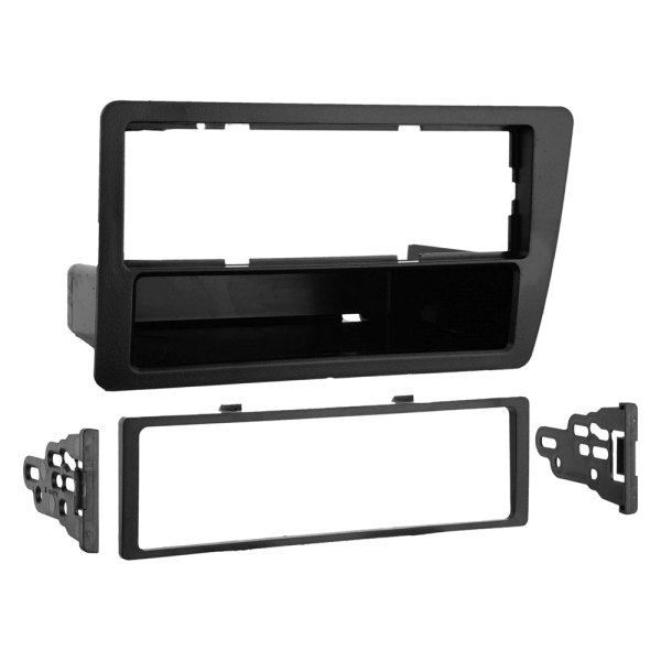 Metra® - Single DIN Black Stereo Dash Kit with Rear Radio Supports and Optional Storage Pocket