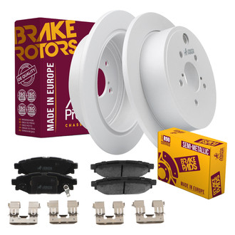 Metrix Premium Chassis Parts® - 1-Piece Plain Brake Rotor and Brake Pad Kit