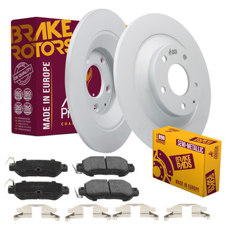 Metrix Premium Chassis Parts® - 1-Piece Plain Brake Rotor and Brake Pad Kit