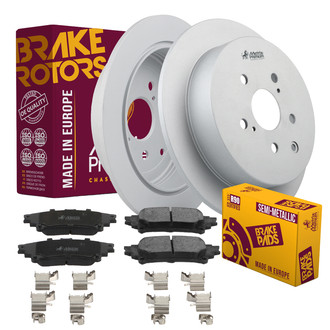 Metrix Premium Chassis Parts® - 1-Piece Plain Brake Rotor and Brake Pad Kit