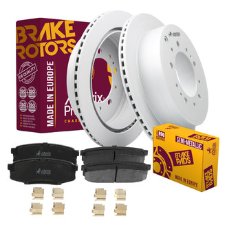 Metrix Premium Chassis Parts® - 1-Piece Plain Brake Rotor and Brake Pad Kit