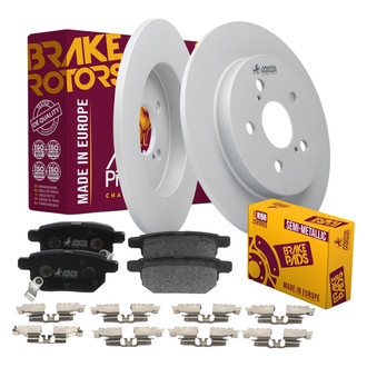 Metrix Premium Chassis Parts® - 1-Piece Plain Brake Rotor and Brake Pad Kit