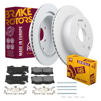 Metrix Premium Chassis Parts® - 1-Piece Plain Brake Rotor and Brake Pad Kit