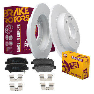 Metrix Premium Chassis Parts® - 1-Piece Plain Brake Rotor and Brake Pad Kit