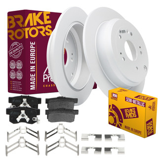 Metrix Premium Chassis Parts® - 1-Piece Plain Brake Rotor and Brake Pad Kit