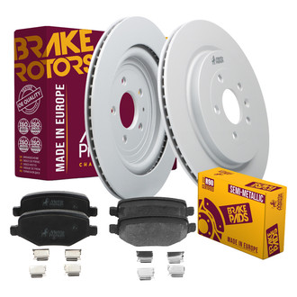 Metrix Premium Chassis Parts® - 1-Piece Plain Brake Rotor and Brake Pad Kit