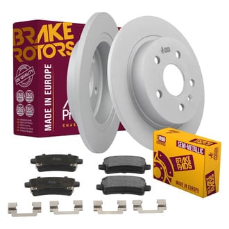 Metrix Premium Chassis Parts® - 1-Piece Plain Brake Rotor and Brake Pad Kit