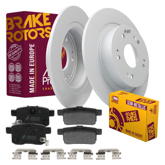 Metrix Premium Chassis Parts® - 1-Piece Plain Brake Rotor and Brake Pad Kit