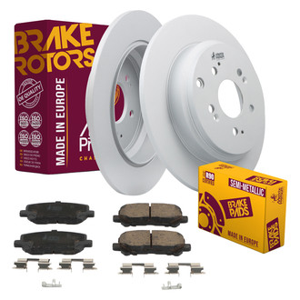 Metrix Premium Chassis Parts® - 1-Piece Plain Brake Rotor and Brake Pad Kit