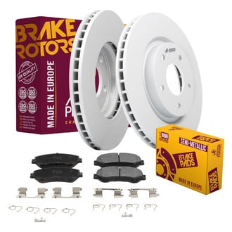 Metrix Premium Chassis Parts® - 1-Piece Plain Front Brake Kit