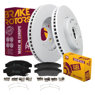 Metrix Premium Chassis Parts® - 1-Piece Plain Front Brake Kit