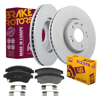 Metrix Premium Chassis Parts® - 1-Piece Plain Front Brake Kit