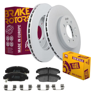 Metrix Premium Chassis Parts® - 1-Piece Plain Front Brake Kit