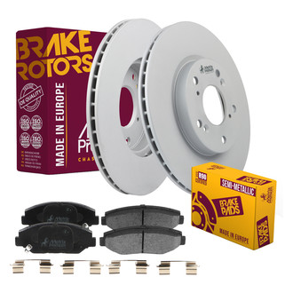 Metrix Premium Chassis Parts® - 1-Piece Plain Brake Rotor and Brake Pad Kit