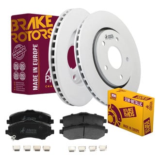 Metrix Premium Chassis Parts® - 1-Piece Plain Brake Rotor and Brake Pad Kit