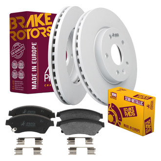 Metrix Premium Chassis Parts® - 1-Piece Plain Front Brake Kit