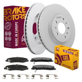 Metrix Premium Chassis Parts® - 1-Piece Plain Brake Rotor and Brake Pad Kit