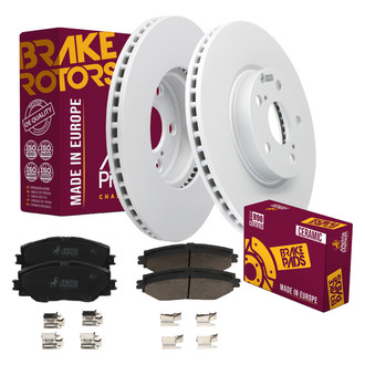 Metrix Premium Chassis Parts® - 1-Piece Plain Front Brake Kit